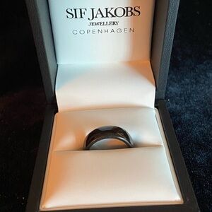 Wide WOOD Comfort Fit Mahogany Wedding Band Sz 6.5